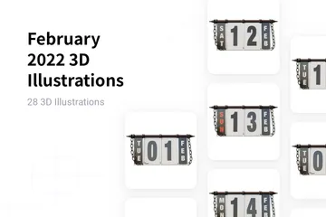 February 2022 3D Illustration Pack