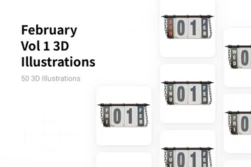 February Vol 1 3D Illustration Pack