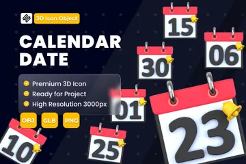 Fecha del calendario Paquete de Icon 3D