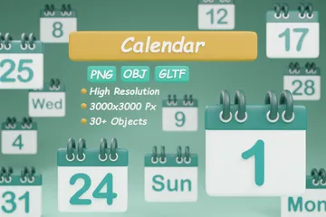 Fecha del calendario Paquete de Icon 3D