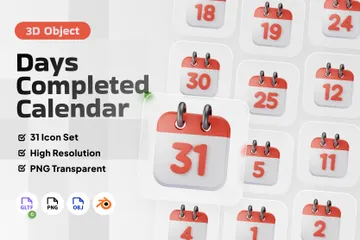 Fecha del calendario Paquete de Icon 3D