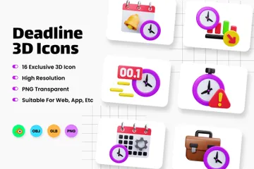 Fecha límite Paquete de Icon 3D