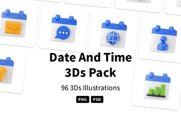 Fecha y hora Paquete de Icon 3D