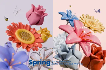 Frühling 3D Icon Pack