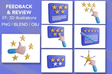 Feedback And Review 3D Icon Pack