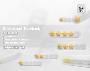 Feedback e avaliação de estrelas Pacote de Icon 3D