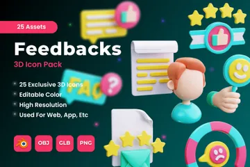 Feedbacks 3D Icon Pack
