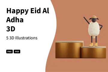 Feliz Eid Al Adha Pacote de Illustration 3D