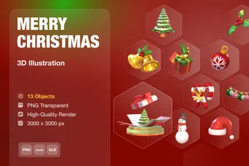 Feliz navidad Paquete de Icon 3D