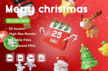 Feliz navidad Paquete de Icon 3D