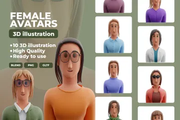Female Avatars 3D Icon Pack