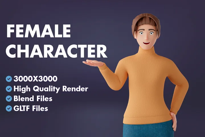 Premium Female Character 3d Illustration Pack From People 3d Illustrations 9068