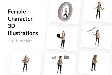 Female Character 3D Illustration Pack