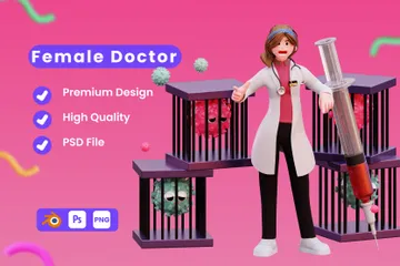 Female Doctor 3D Illustration Pack