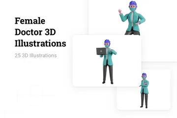 Female Doctor 3D Illustration Pack