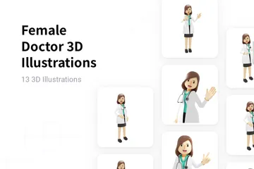 Female Doctor 3D Illustration Pack