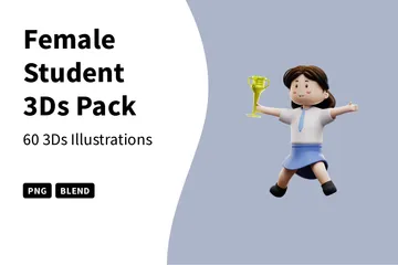 Female Student 3D Illustration Pack