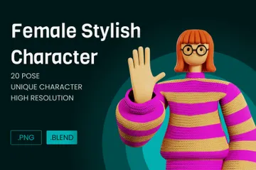 Female Stylish 3D Illustration Pack