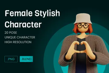 Female Stylish 3D Illustration Pack