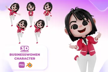 Femme d'affaires Pack 3D Illustration
