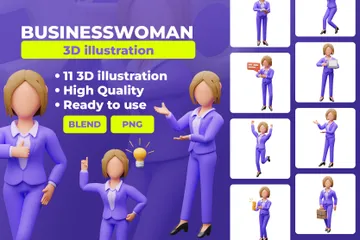 Femme d'affaires Pack 3D Illustration