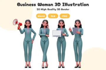 Femme d'affaires professionnelle Pack 3D Illustration