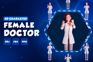 Femme médecin - Corps entier Pack 3D Illustration