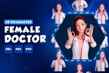 Femme médecin - Demi-corps Pack 3D Illustration