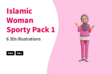 Pack Sportif Femme Islamique 1 Pack 3D Illustration