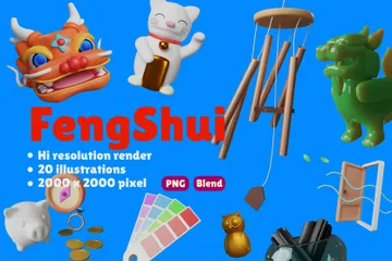 Feng Shui Pacote de Icon 3D
