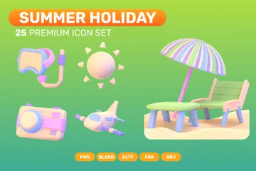 Férias de verão Pacote de Icon 3D