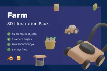 Ferme Pack 3D Illustration