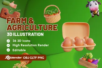 Ferme et agriculture Pack 3D Icon