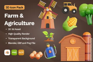 Ferme et agriculture Pack 3D Icon