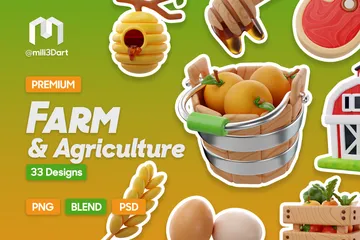 Ferme et agriculture Pack 3D Icon