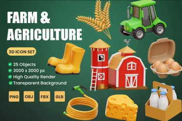 Ferme et agriculture Pack 3D Icon