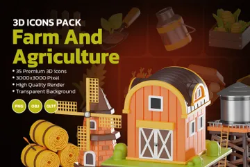 Ferme et agriculture Pack 3D Icon