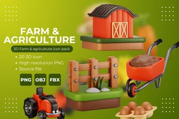 Ferme et agriculture Pack 3D Icon