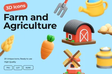 Ferme et agriculture Pack 3D Icon