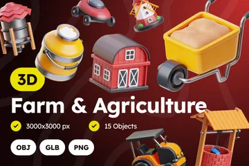 Ferme et agriculture Pack 3D Icon