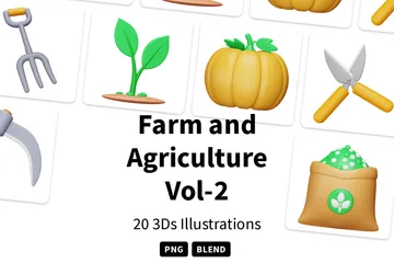 Ferme et agriculture Vol-2 Pack 3D Icon