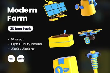 Ferme moderne Pack 3D Icon