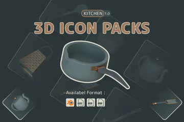 Free Utensílios de cozinha Pacote de Icon 3D