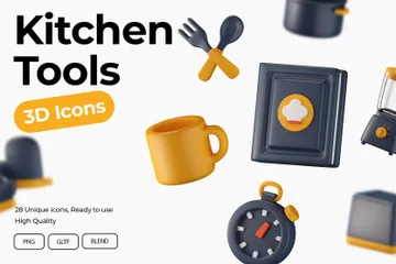 Utensílios de cozinha Pacote de Icon 3D