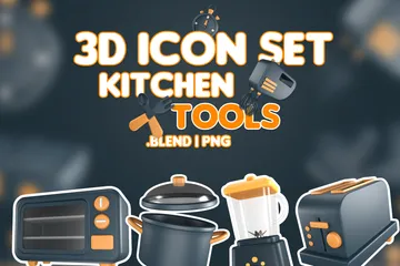 Utensílios de cozinha Pacote de Icon 3D