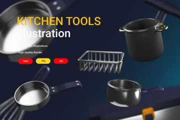 Utensílios de cozinha Pacote de Icon 3D