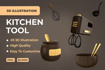 Utensílios de cozinha Pacote de Icon 3D