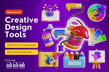 Ferramentas de design criativo Pacote de Icon 3D