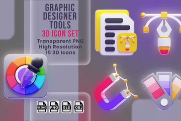 Ferramentas de designer gráfico Pacote de Icon 3D