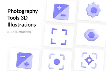 Ferramentas de fotografia 3D Icon Pack